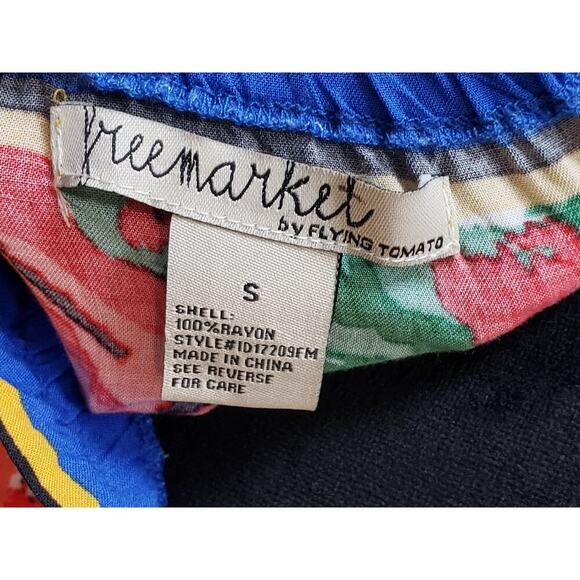 Free Market by Flying Tomato Mini Dress Womens Small White Floral Long Sleeve - Picture 3 of 11